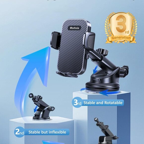 Car Phone Holder / Cell Phone Mount for Dashboard Windshield Vent - Picture 5 of 5